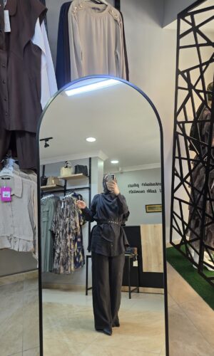 FTZ ŞAL DETAYLI SİYAH TAKIM