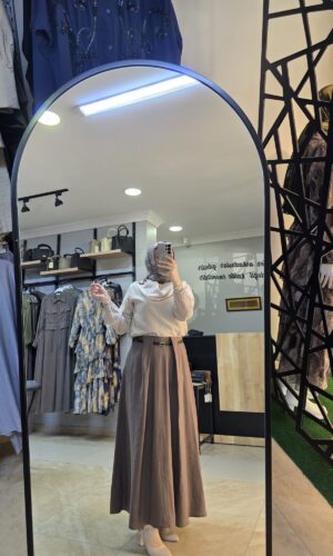 KAHVERENGİ ETEKLİ TAKIM
