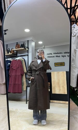 NAQSHE KAHVERENGİ TRENÇ