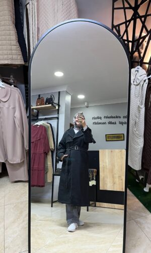 NAQSHE SİYAH TRENÇ