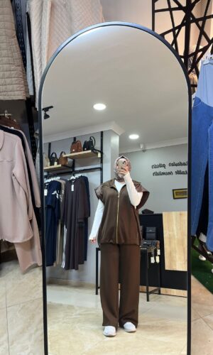 EKRU YELEKLİ TAKIM KAHVERENGİ